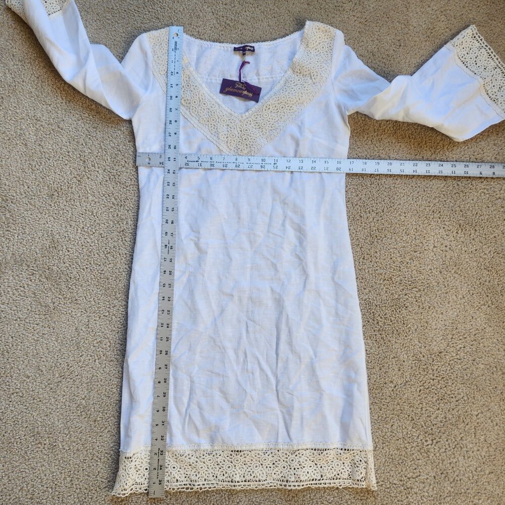 NWT Embroidered crochet linen dress coverup - Picture 6 of 9